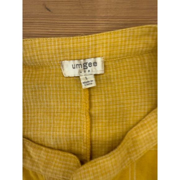 Umgee‎ Oversized Dolman Sleeve Blouse Mustard Yellow Plaid Large - Picture 3 of 7